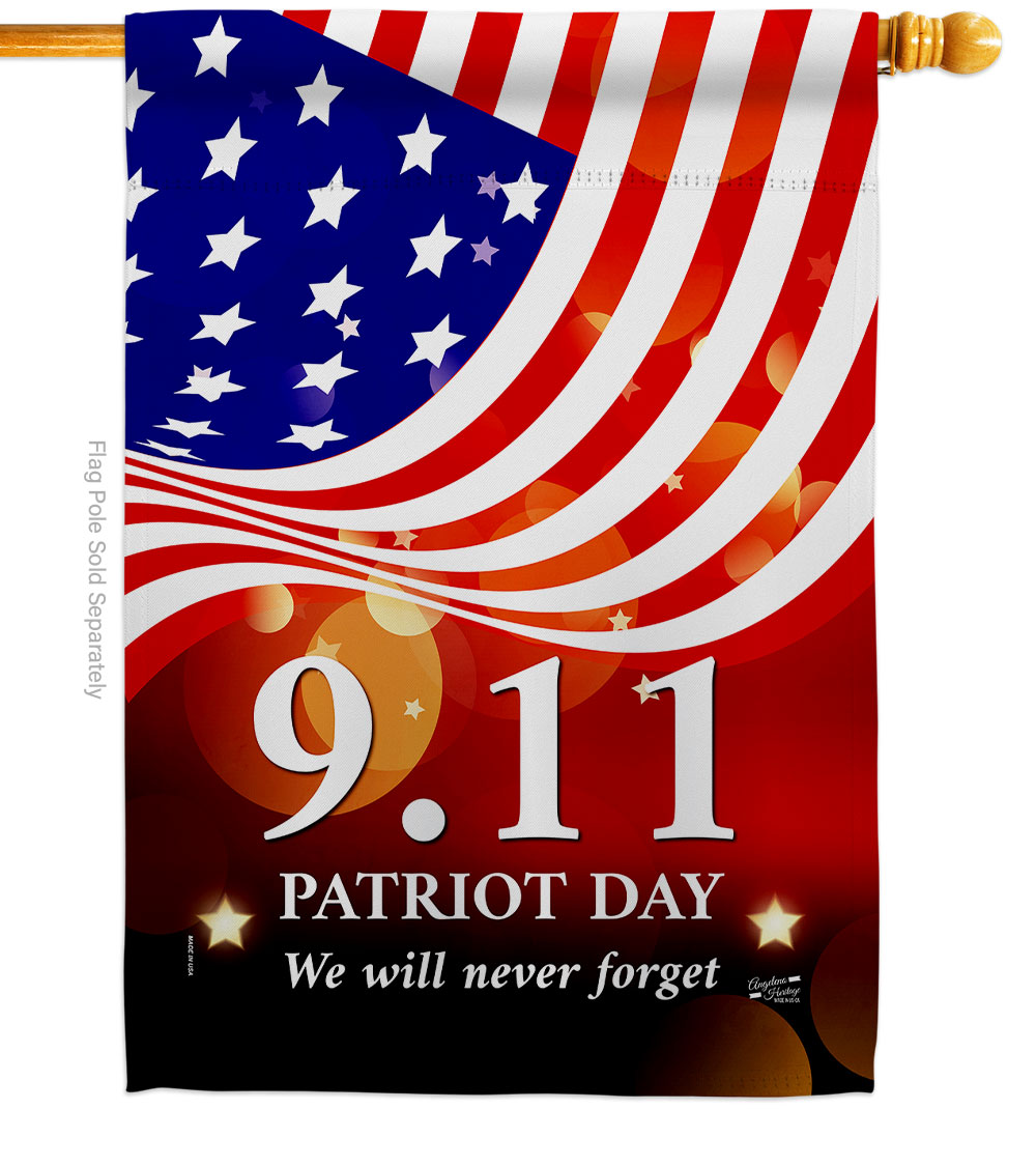 28 x 40 in. Remember 911 American Patriot Day Vertical House Flag with Double-Sided Decorative Banner Garden Yard Gift