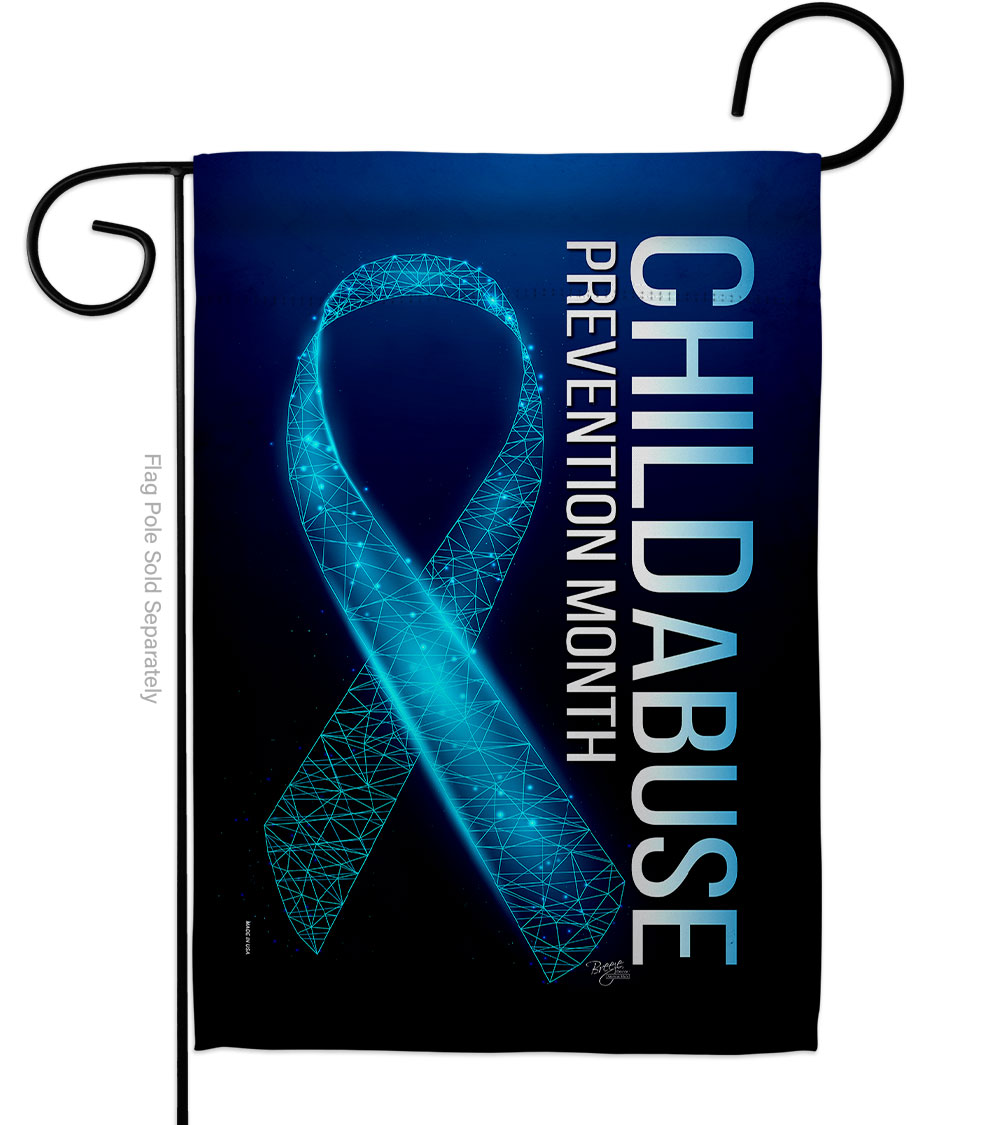 13 x 18.5 in. Prevention Child Abuse Support Awareness Vertical Garden Flag with Double-Sided House Decoration Banner Yard Gift
