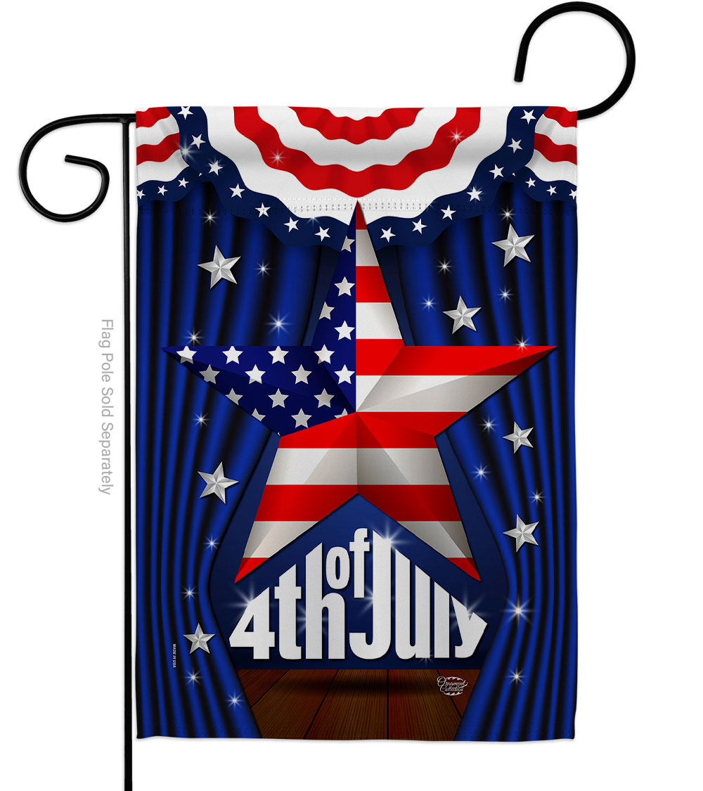 G192075-BO 13 x 18.5 in. Stars 4th of July American Fourth Vertical Garden Flag with Double-Sided House Decoration Banner Yard Gift