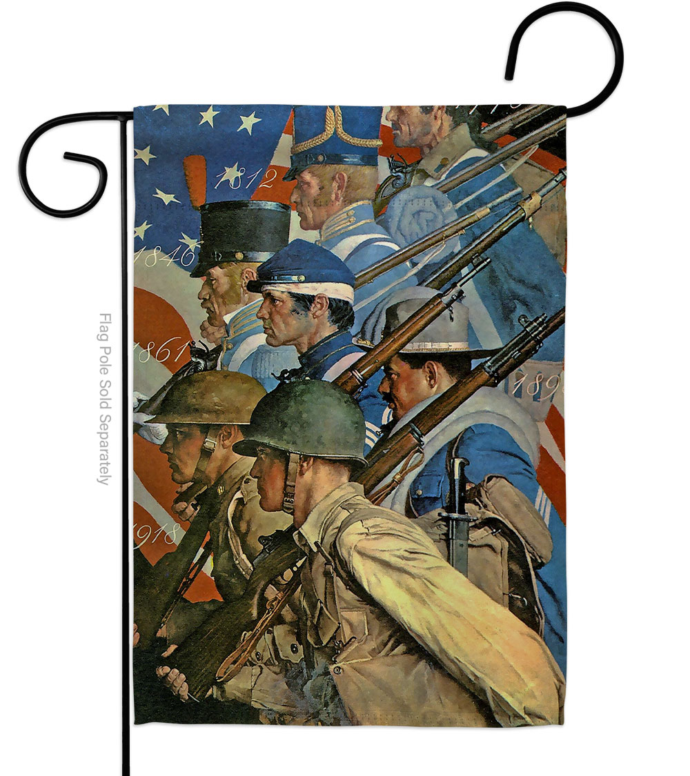G192077-BO 13 x 18.5 in. The War Years American USA Historic Vertical Garden Flag with Double-Sided House Decoration Banner Yard Gift