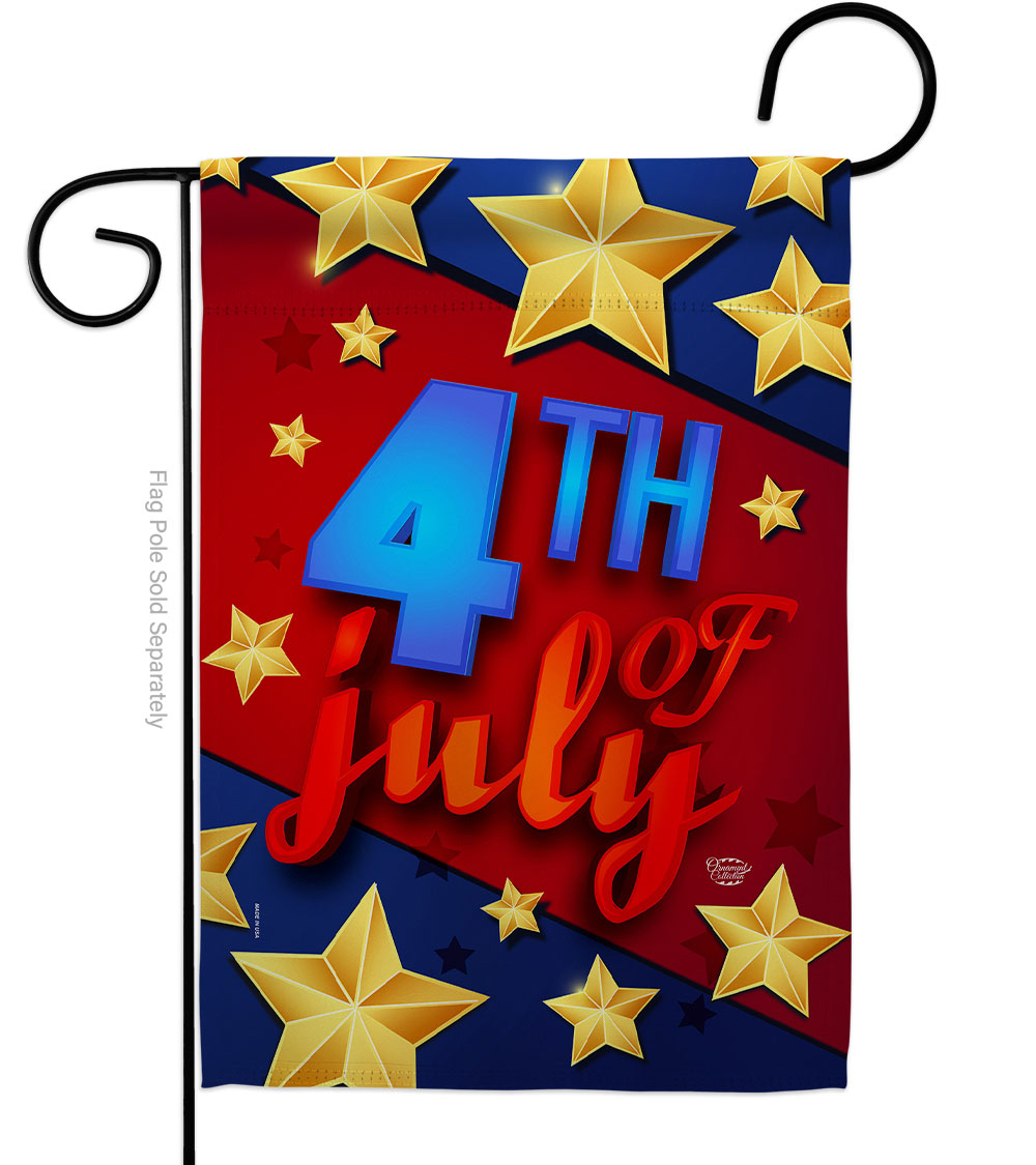 G192164-BO 13 x 18.5 in. 4th of July Stars American Fourth Vertical Garden Flag with Double-Sided House Decoration Banner Yard Gift