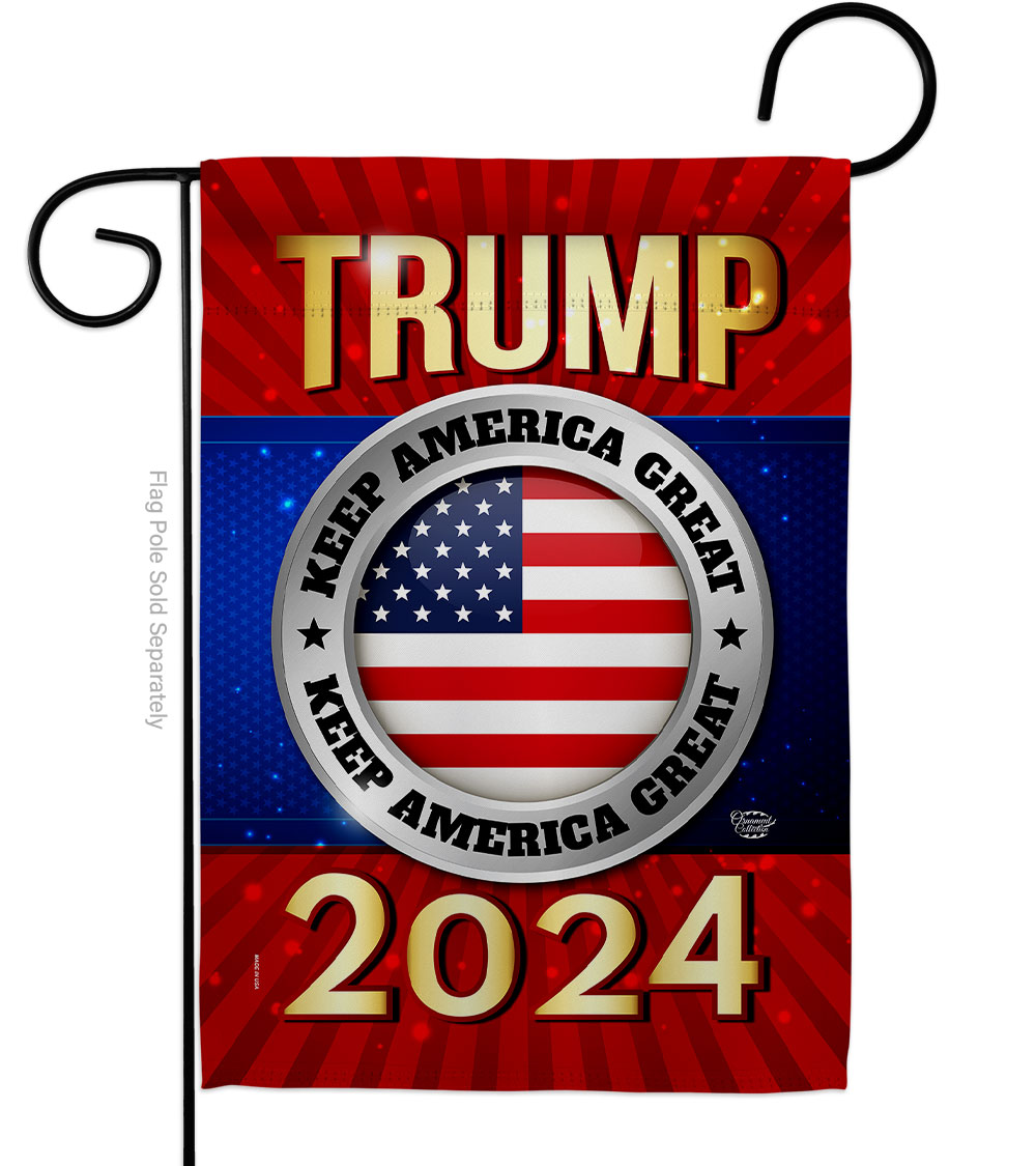 G192180-BO 13 x 18.5 in. Keep America Great 2024 American Political Vertical Garden Flag with Double-Sided House Decoration Banner Yard Gift