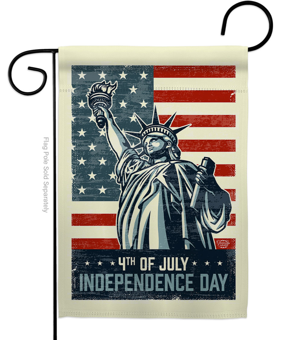 G192217-BO 13 x 18.5 in. Liberty July 4th American Vertical Garden Flag with Double-Sided House Decoration Banner Yard Gift