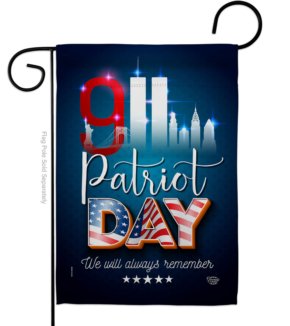 G192275-BO 13 x 18.5 in. 911 Remember Honor American Patriot Day Vertical Garden Flag with Double-Sided House Decoration Banner Yard Gift
