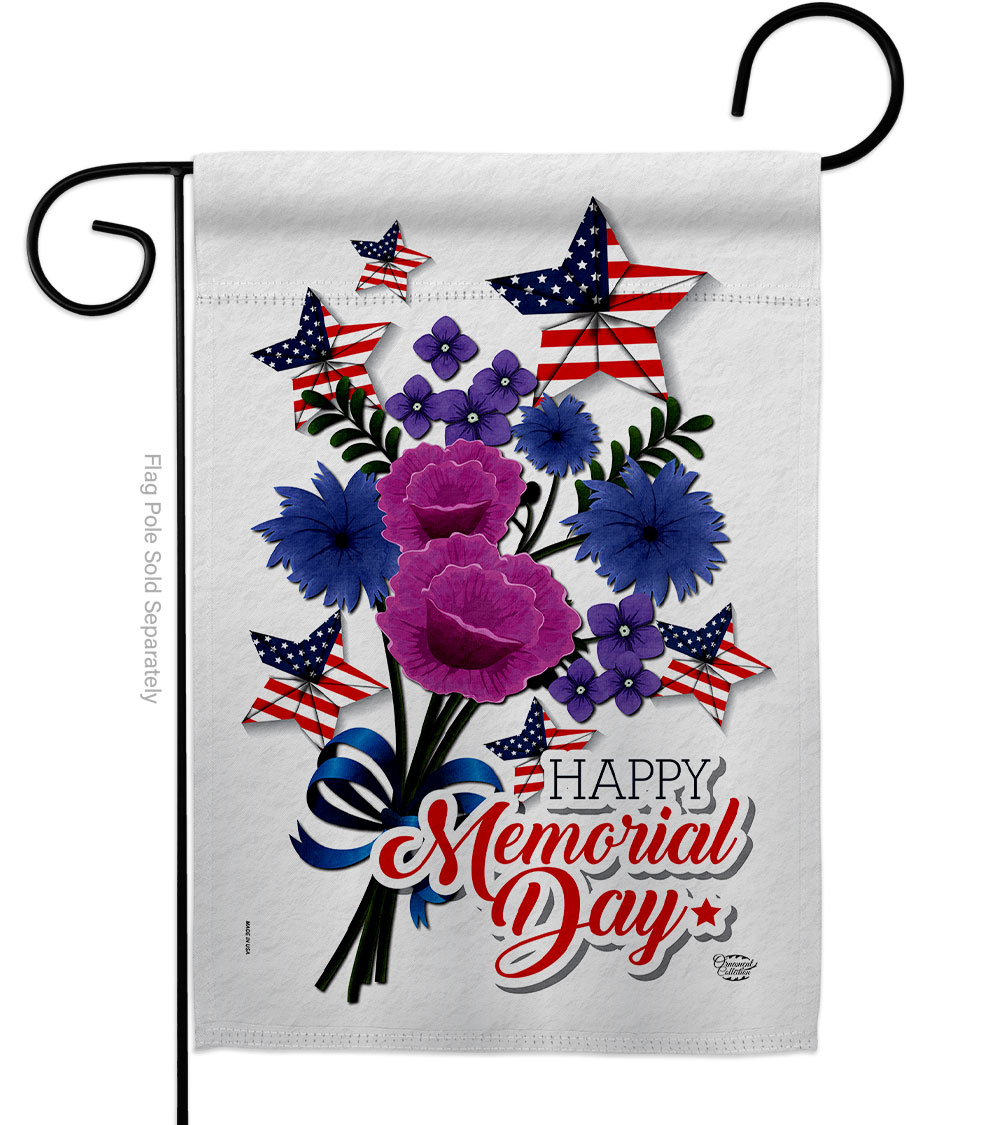 G192542-BO 13 x 18.5 in. Memorial Bouquet American Day Vertical Garden Flag with Double-Sided House Decoration Banner Yard Gift