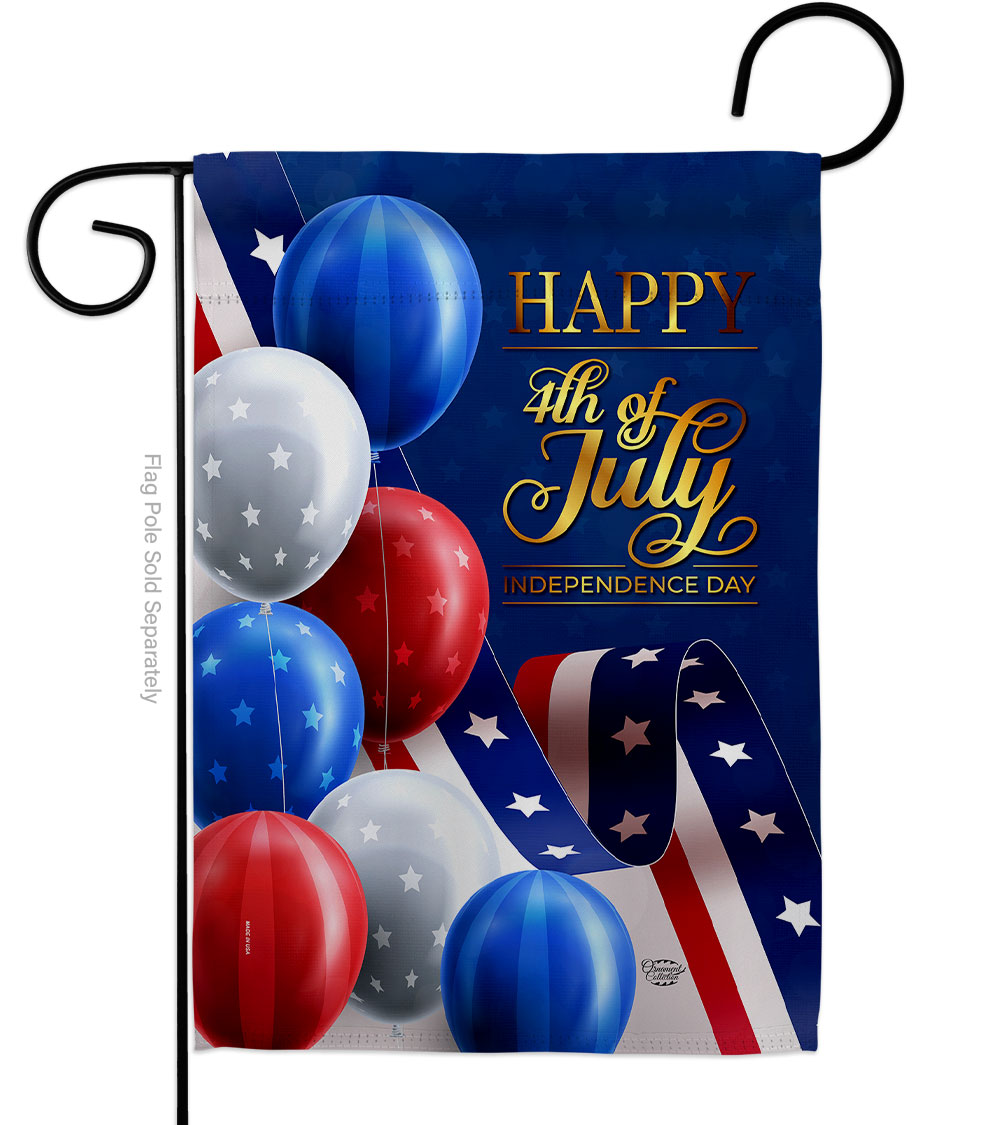 G192545-BO 13 x 18.5 in. July Fun American Fourth of July Vertical Garden Flag with Double-Sided House Decoration Banner Yard Gift