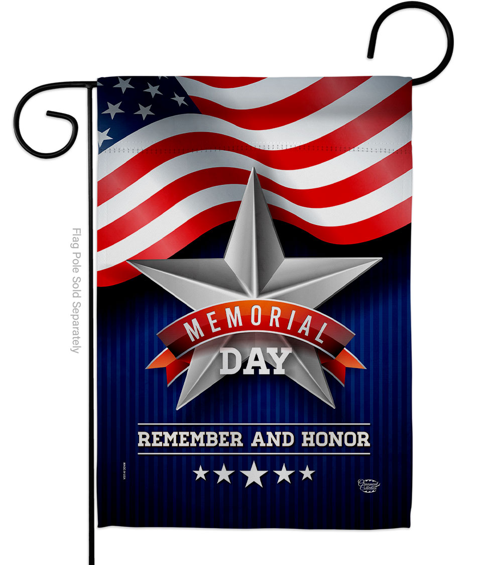 G192546-BO 13 x 18.5 in. Memorial Day Star American Vertical Garden Flag with Double-Sided House Decoration Banner Yard Gift