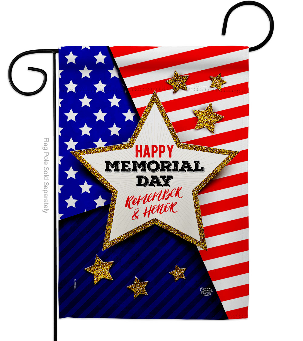 G192574-BO 13 x 18.5 in. Honor Memorial American Day Vertical Garden Flag with Double-Sided House Decoration Banner Yard Gift
