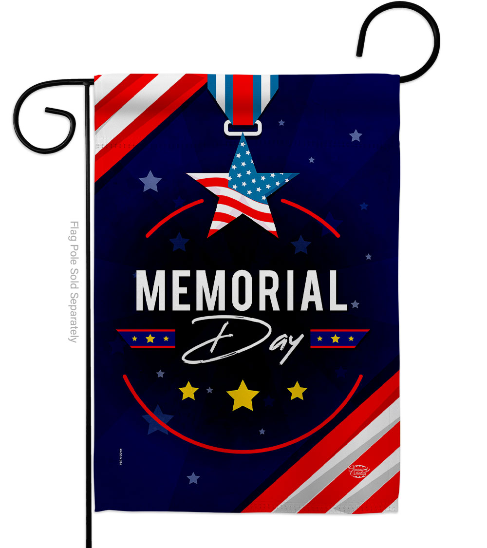 G192598-BO 13 x 18.5 in. Memorial Day Honor American Vertical Garden Flag with Double-Sided House Decoration Banner Yard Gift