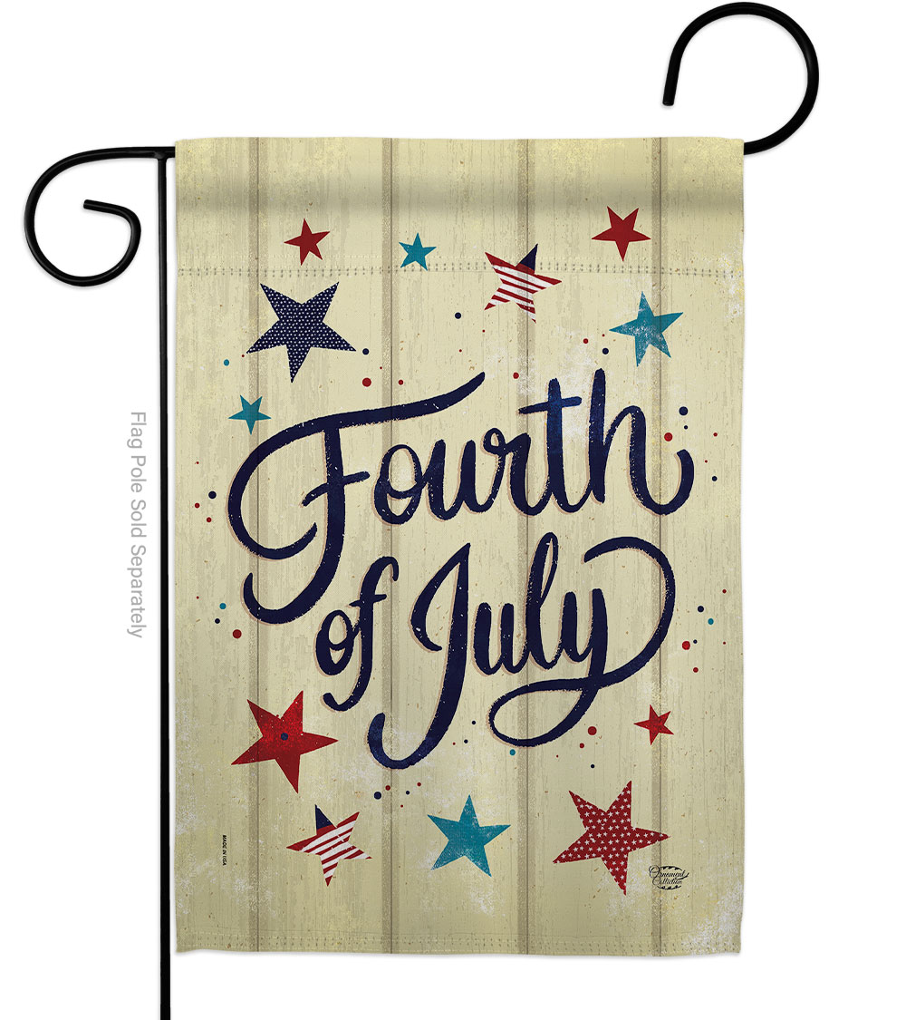 G192626-BO 13 x 18.5 in. Fourth of July Stars American Vertical Garden Flag with Double-Sided House Decoration Banner Yard Gift