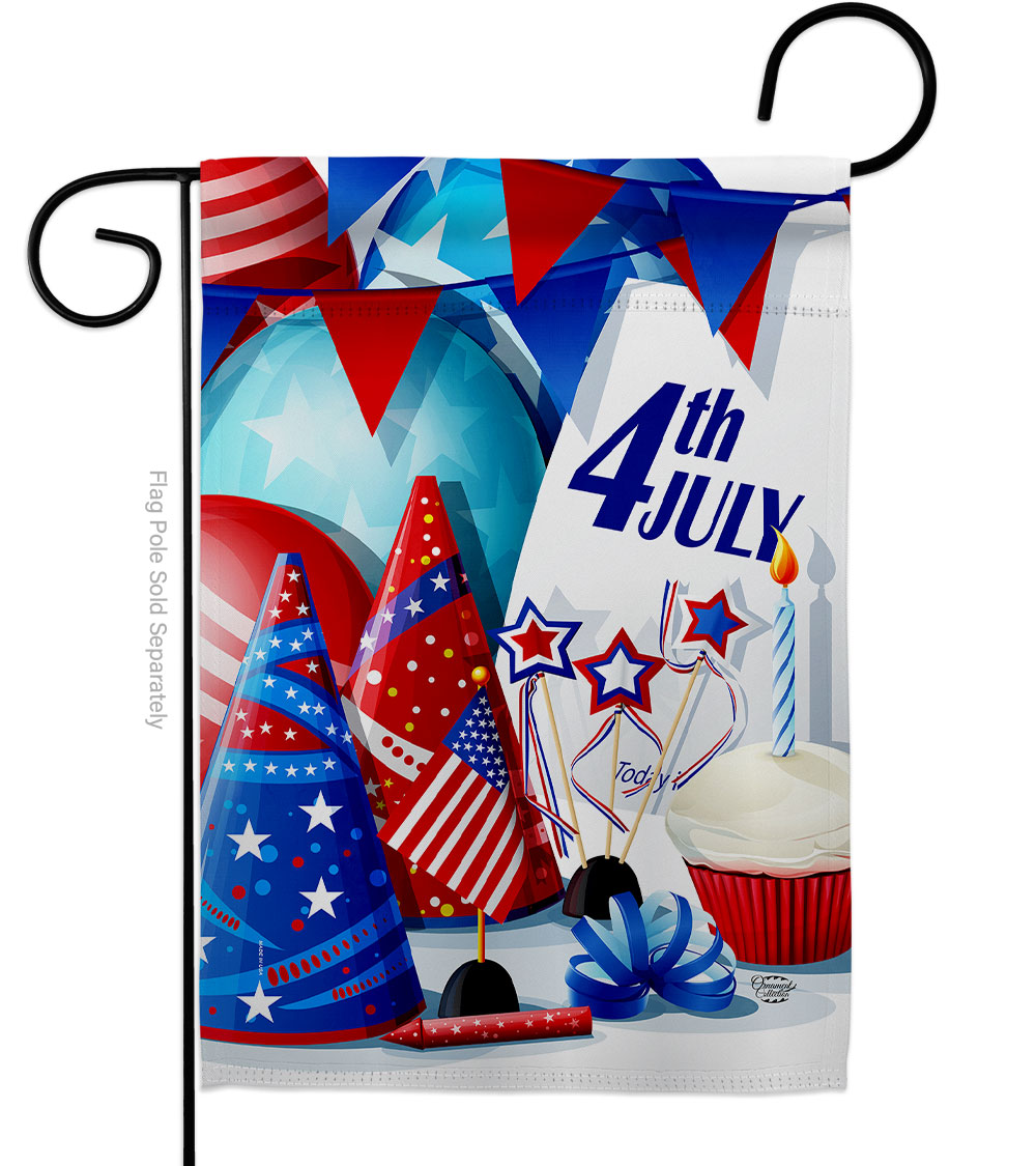 13 x 18.5 in. Celebrate 4th of July American Fourth Vertical Garden Flag with Double-Sided House Decoration Banner Yard Gift