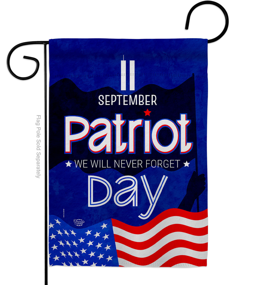 13 x 18.5 in. September Patriot Day American Vertical Garden Flag with Double-Sided House Decoration Banner Yard Gift