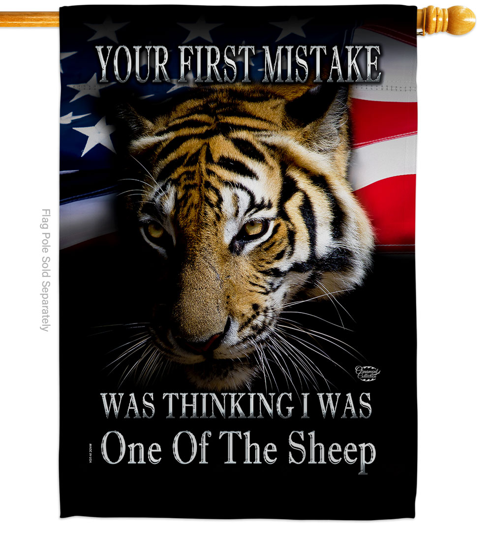 H190009-BO 28 x 40 in. Your First Mistake American Political Vertical House Flag with Double-Sided Decorative Banner Garden Yard Gift