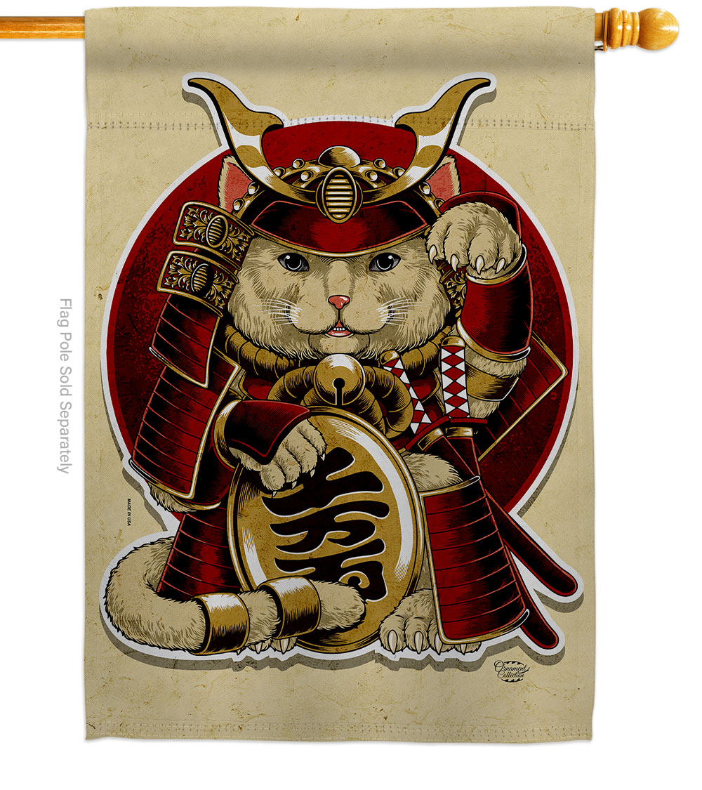 28 x 40 in. Lucky Cat Interests Fantasy Vertical House Flag with Double-Sided Decorative Banner Garden Yard Gift