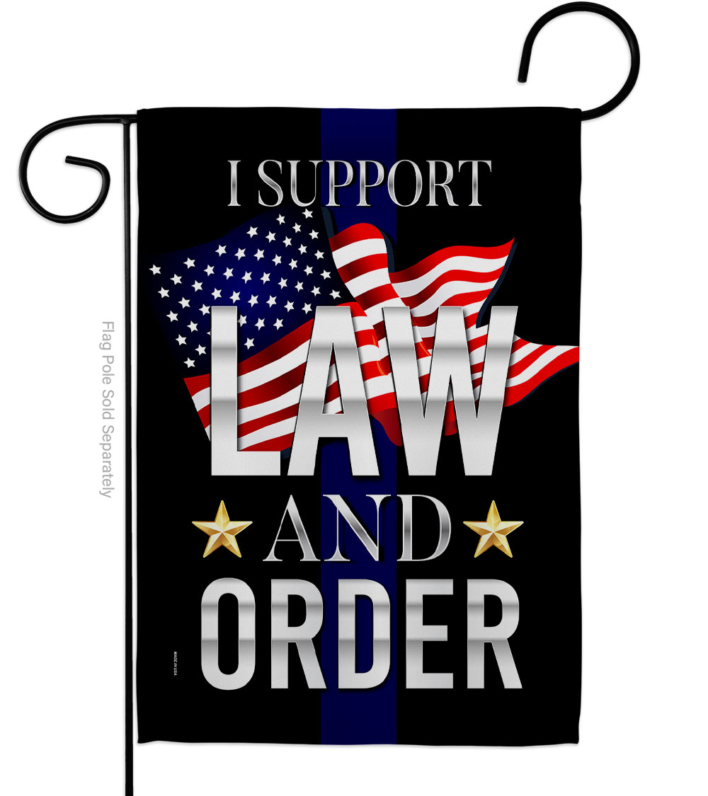 13 x 18.5 in. Support Law & Order American Political Vertical Garden Flag with Double-Sided House Decoration Banner Yard Gift