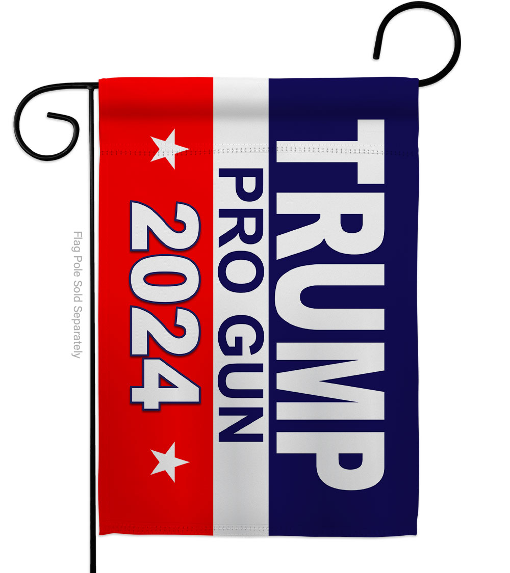 G170206-BO 13 x 18.5 in. Trump Pro Gun American Political Vertical Garden Flag with Double-Sided House Decoration Banner Yard Gift