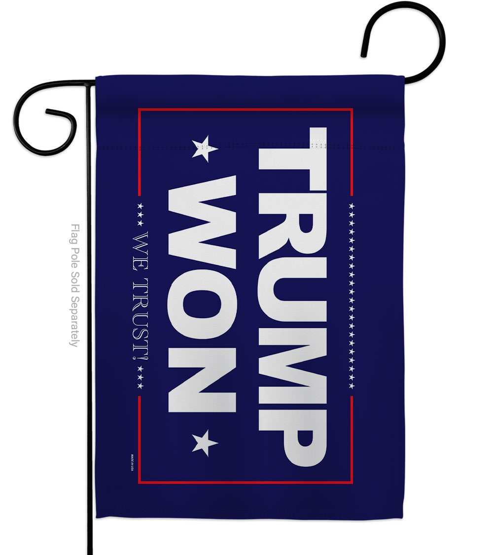 G170223-BO 13 x 18.5 in. Trump Won American Political Vertical Garden Flag with Double-Sided House Decoration Banner Yard Gift
