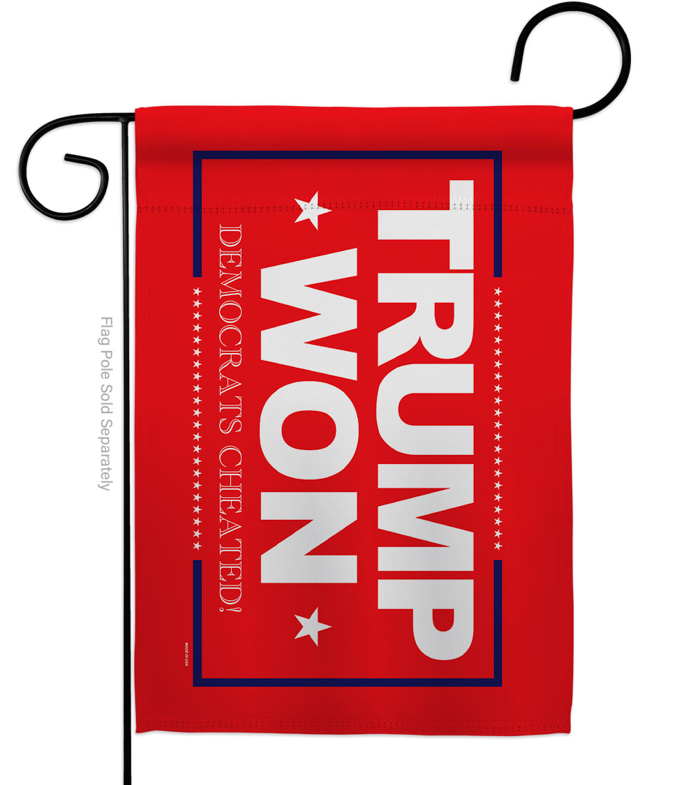 G170224-BO 13 x 18.5 in. Trump Won Trust American Political Vertical Garden Flag with Double-Sided House Decoration Banner Yard Gift