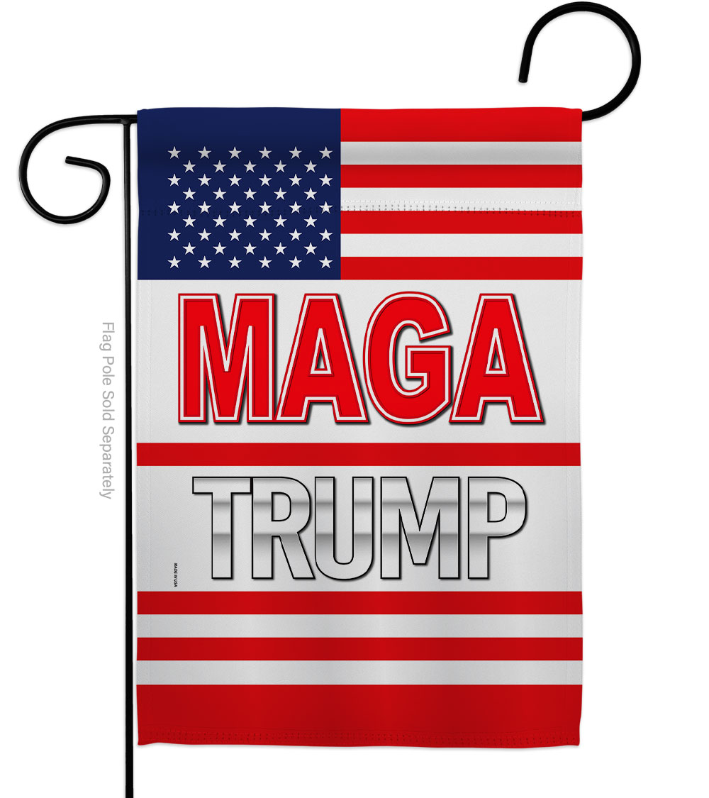 G170231-BO 13 x 18.5 in. MAGA Trump American Political Vertical Garden Flag with Double-Sided House Decoration Banner Yard Gift