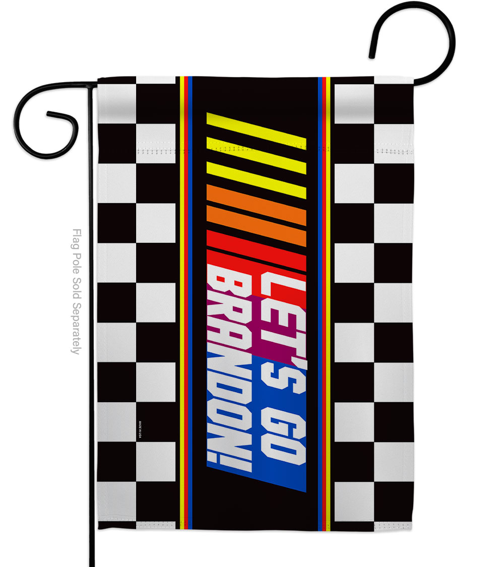 13 x 18.5 in. Race Lets Go Brandon American Political Garden Flag with Double-Sided Horizontal House Decoration Banner Yard Gift