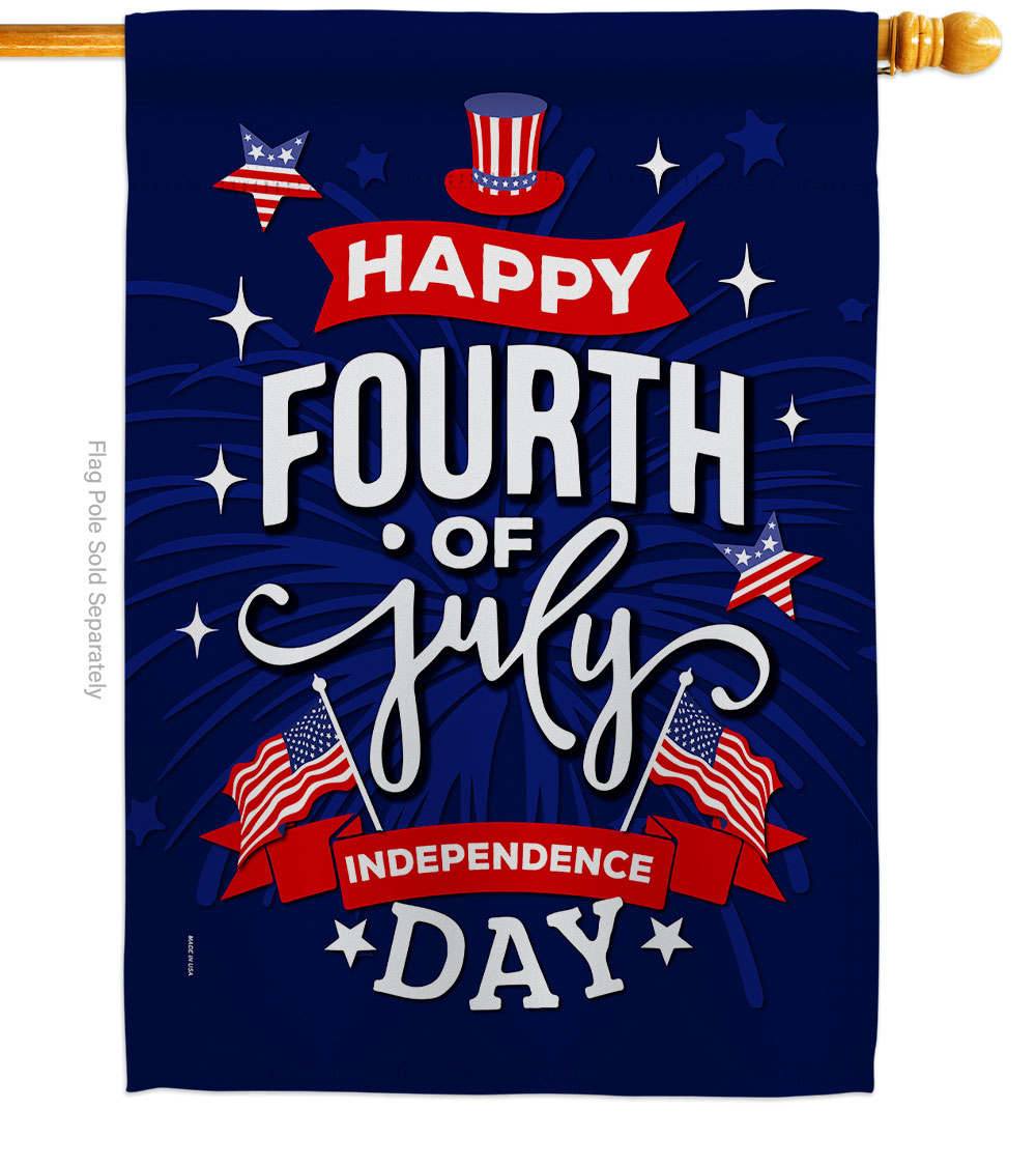28 x 40 in. Fourth of July American Vertical House Flag with Double-Sided Decorative Banner Garden Yard Gift