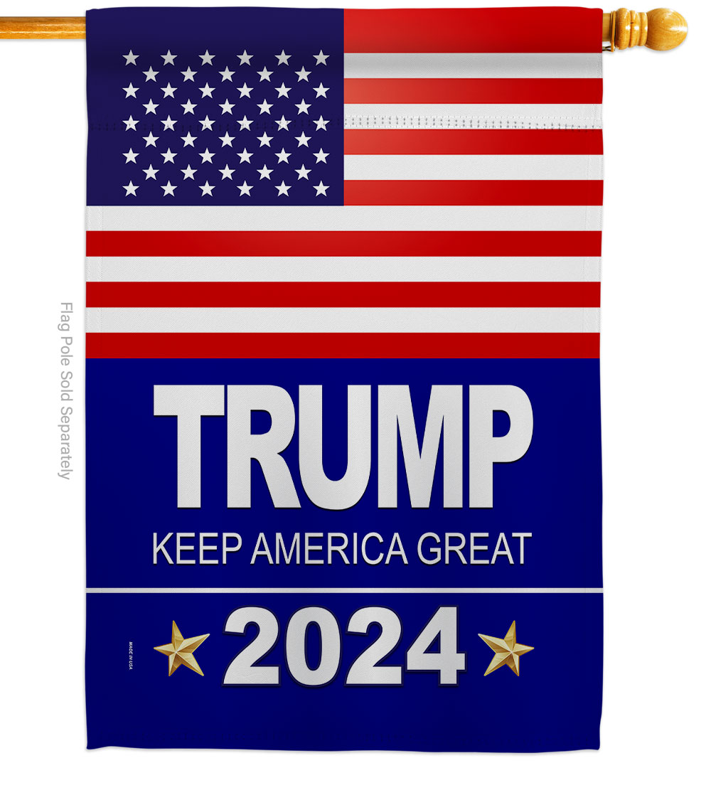 28 x 40 in. Trump 2024 American Political Vertical House Flag with Double-Sided Decorative Banner Garden Yard Gift