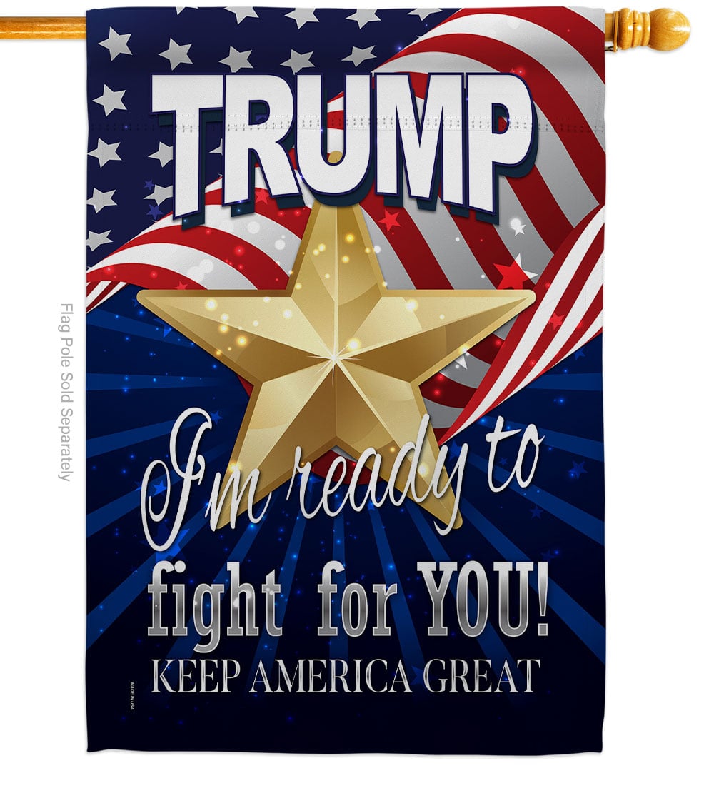 28 x 40 in. Trump Fight for You American Political Vertical House Flag with Double-Sided Decorative Banner Garden Yard Gift