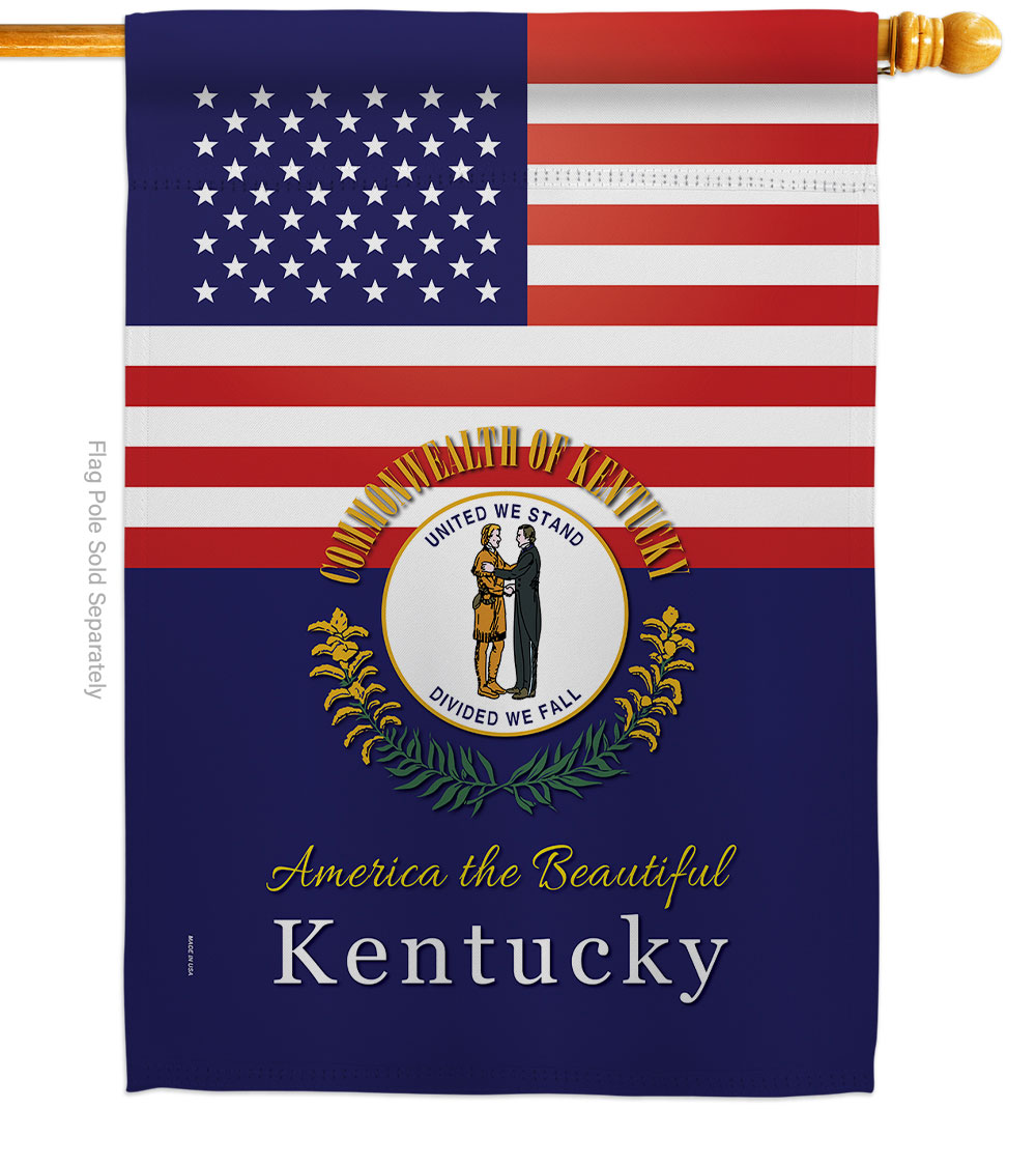 28 x 40 in. USA Kentucky American State Vertical House Flag with Double-Sided Decorative Banner Garden Yard Gift
