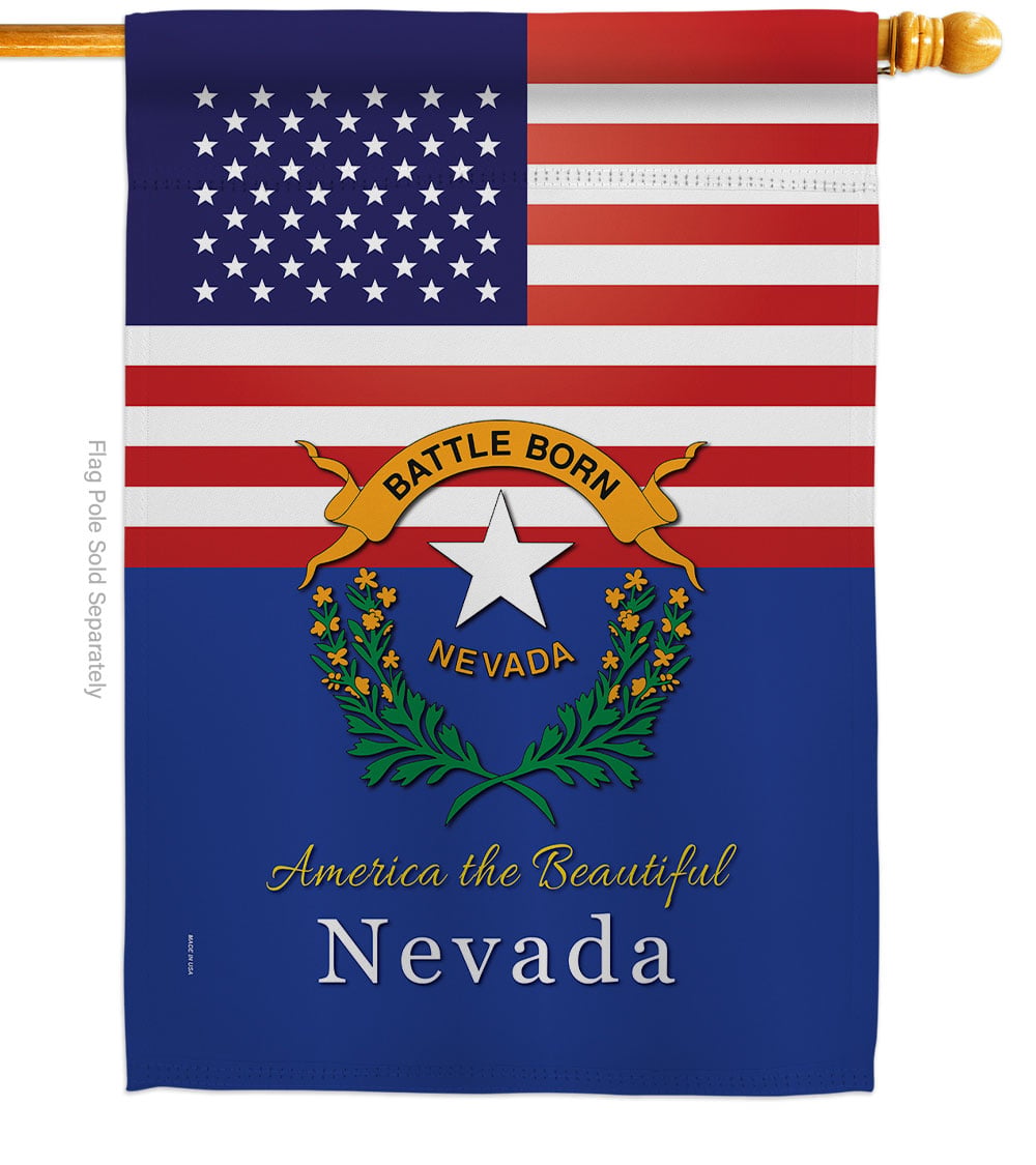 28 x 40 in. USA Nevada American State Vertical House Flag with Double-Sided Decorative Banner Garden Yard Gift