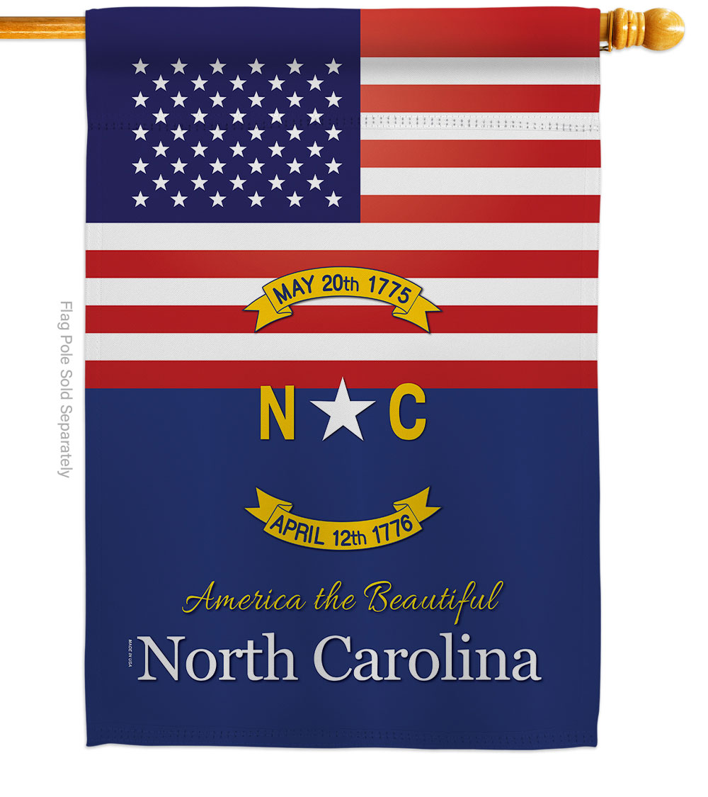 28 x 40 in. USA North Carolina American State Vertical House Flag with Double-Sided Decorative Banner Garden Yard Gift