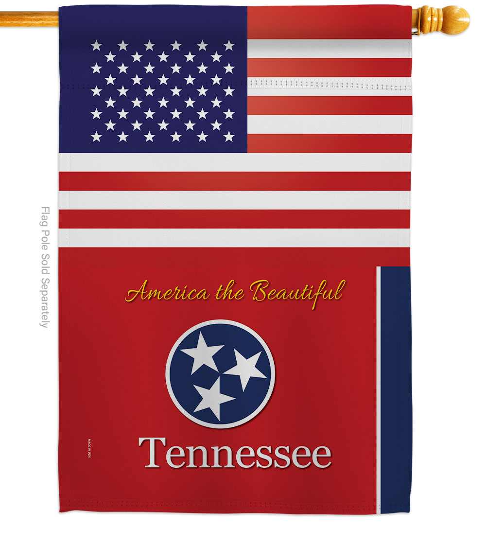 H140594-BO 28 x 40 in. USA Tennessee American State Vertical House Flag with Double-Sided Decorative Banner Garden Yard Gift