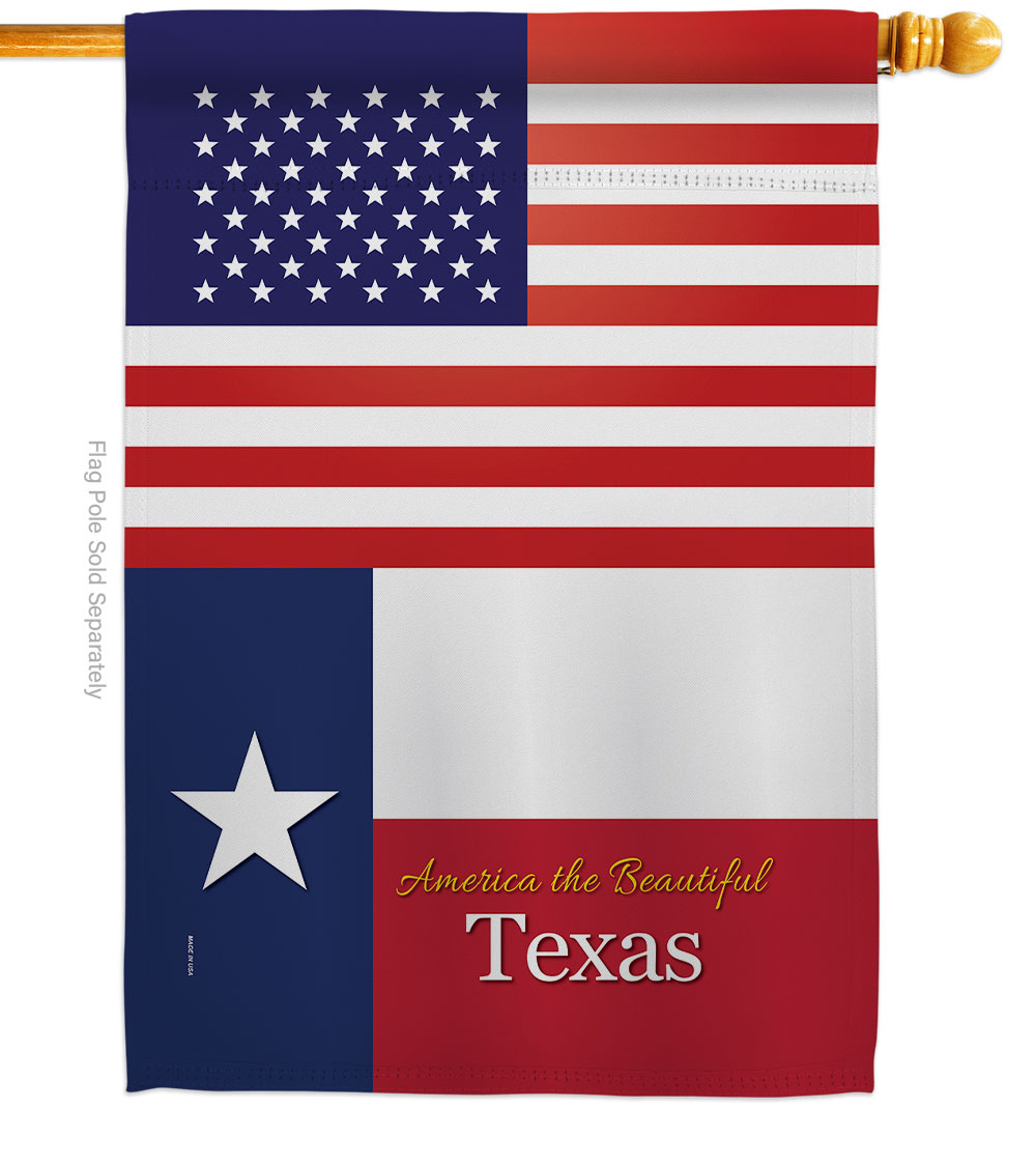 28 x 40 in. USA Texas American State Vertical House Flag with Double-Sided Decorative Banner Garden Yard Gift