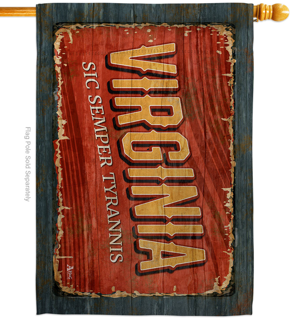 H140991-BO 28 x 40 in. Virginia Vintage American State House Flag with Double-Sided Horizontal Decoration Banner Garden Yard Gift