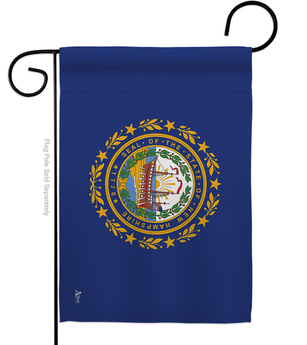 G142530-BO 13 x 18.5 in. New Hampshire American State Garden Flag with Double-Sided Horizontal House Decoration Banner Yard Gift