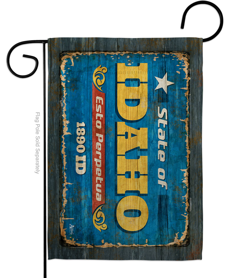 G142957-BO 13 x 18.5 in. Idaho Vintage American State Garden Flag with Double-Sided Horizontal House Decoration Banner Yard Gift