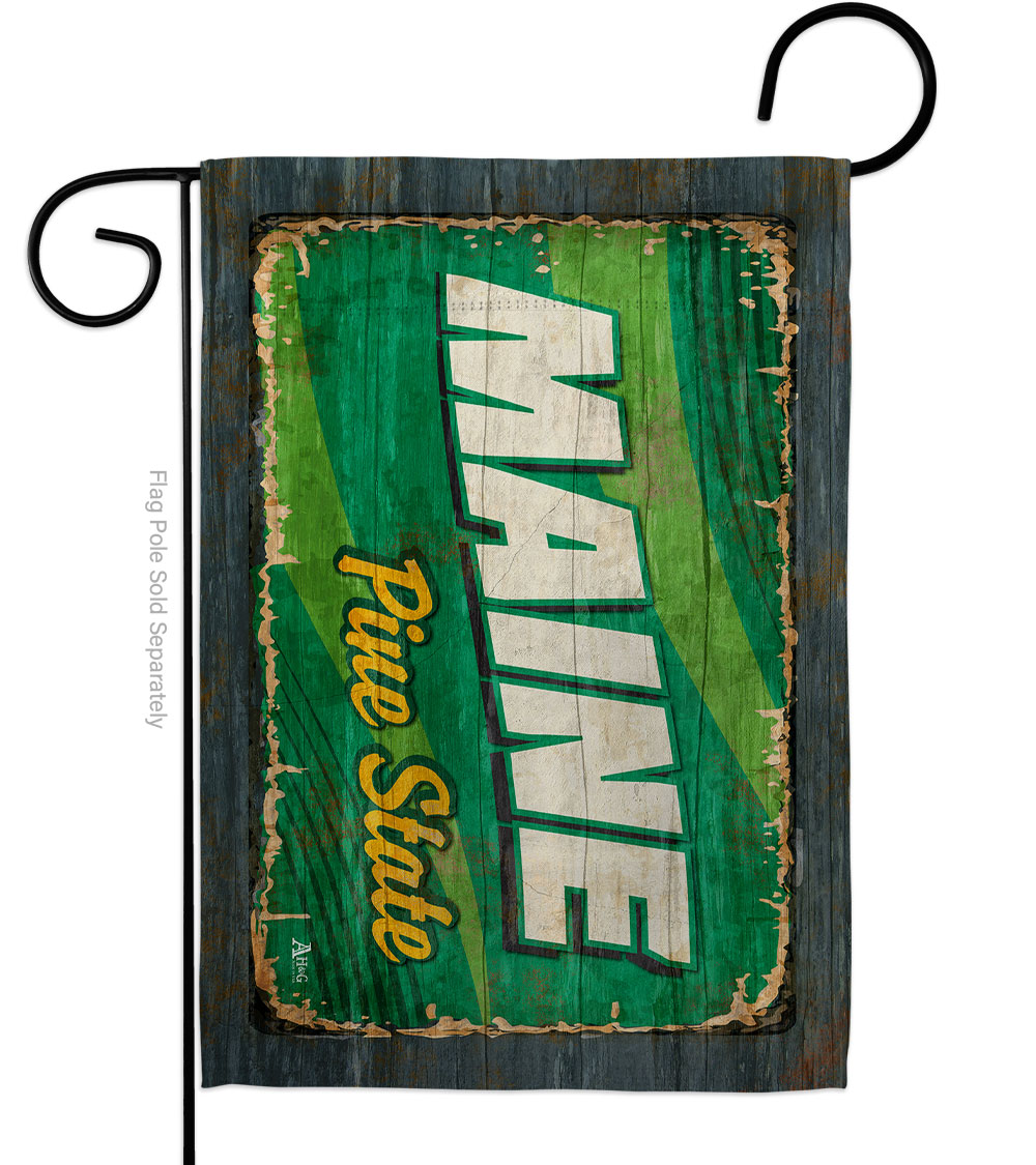 G142964-BO 13 x 18.5 in. Maine Vintage American State Garden Flag with Double-Sided Horizontal House Decoration Banner Yard Gift