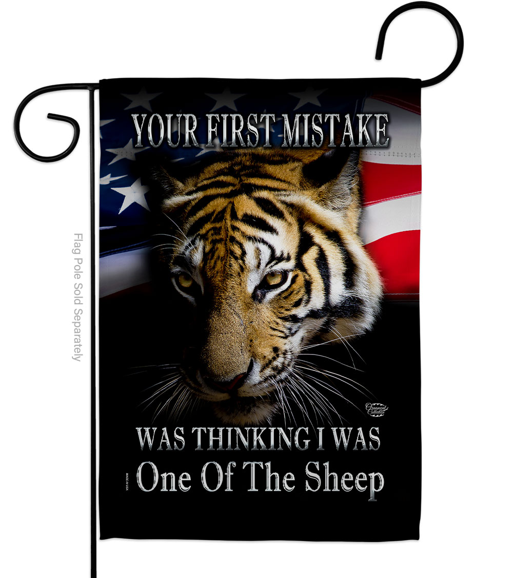 G190009-BO 13 x 18.5 in. Your First Mistake American Political Vertical Garden Flag with Double-Sided House Decoration Banner Yard Gift