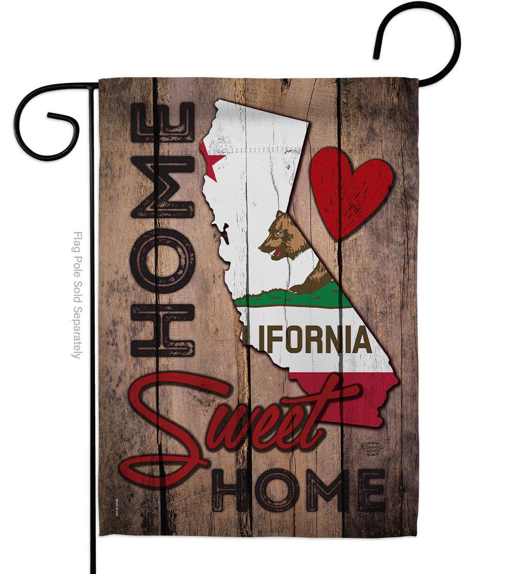 13 x 18.5 in. State California Home Sweet American State Vertical Garden Flag with Double-Sided House Decoration Banner Yard Gift
