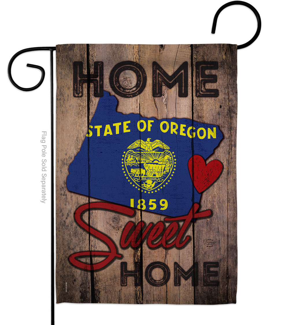 G191112-BO 13 x 18.5 in. State Oregon Home Sweet American State Vertical Garden Flag with Double-Sided House Decoration Banner Yard Gift