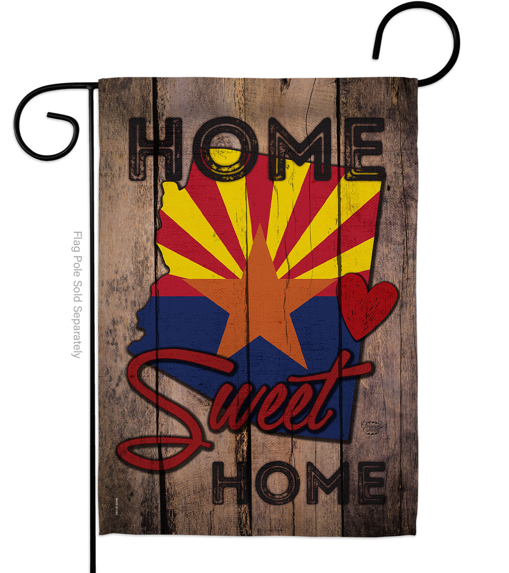 G191115-BO 13 x 18.5 in. State Arizona Home Sweet American State Vertical Garden Flag with Double-Sided House Decoration Banner Yard Gift