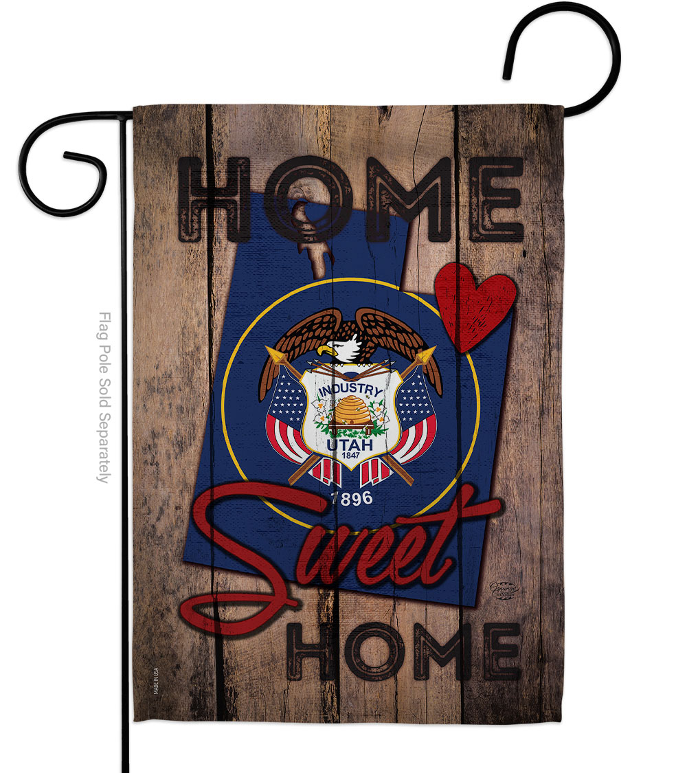 G191116-BO 13 x 18.5 in. State Utah Home Sweet American State Vertical Garden Flag with Double-Sided House Decoration Banner Yard Gift