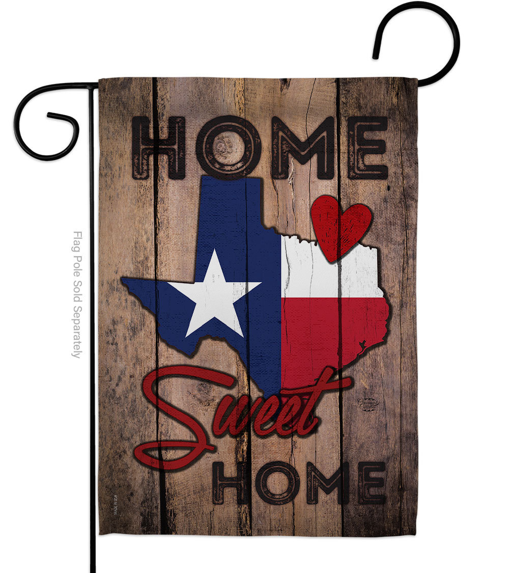 G191119-BO 13 x 18.5 in. State Texas Home Sweet American State Vertical Garden Flag with Double-Sided House Decoration Banner Yard Gift