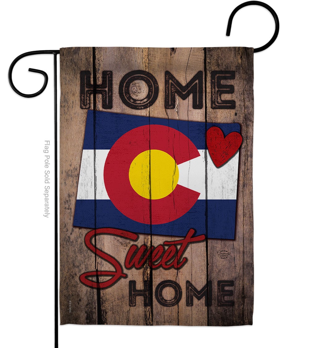 13 x 18.5 in. State Colorado Home Sweet American State Vertical Garden Flag with Double-Sided House Decoration Banner Yard Gift