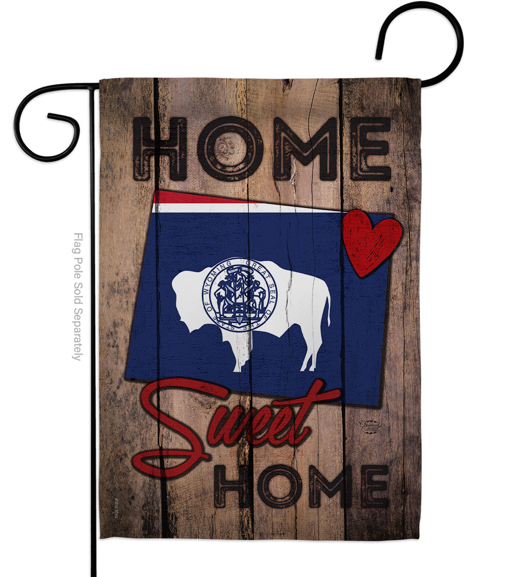 G191121-BO 13 x 18.5 in. State Wyoming Home Sweet American State Vertical Garden Flag with Double-Sided House Decoration Banner Yard Gift