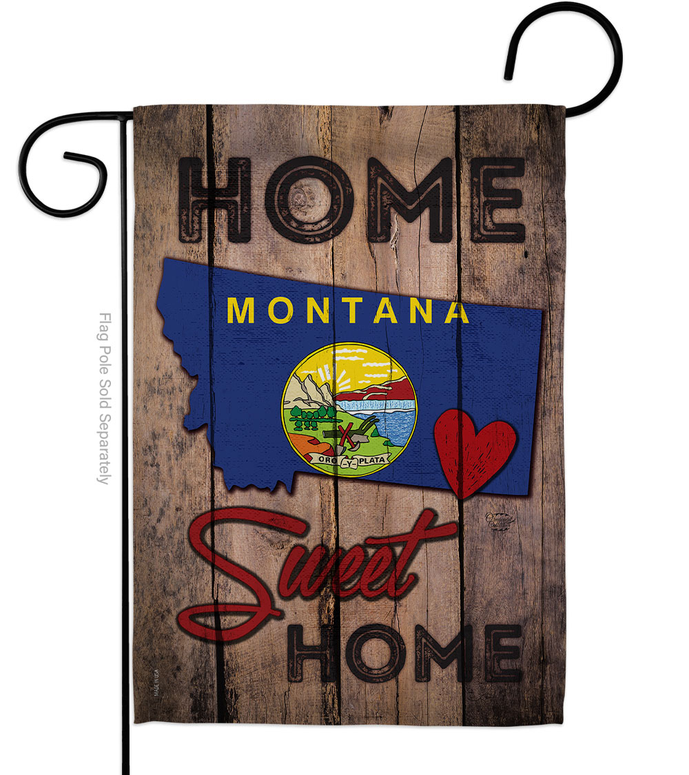 G191122-BO 13 x 18.5 in. State Montana Home Sweet American State Vertical Garden Flag with Double-Sided House Decoration Banner Yard Gift