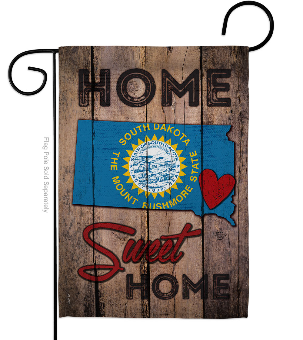 G191124-BO 13 x 18.5 in. State South Dakota Home Sweet American State Vertical Garden Flag with Double-Sided House Decoration Banner Yard Gift