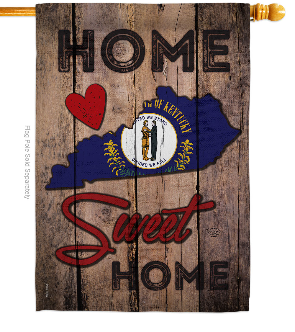H191139-BO 28 x 40 in. State Kentucky Home Sweet American State Vertical House Flag with Double-Sided Decorative Banner Garden Yard Gift