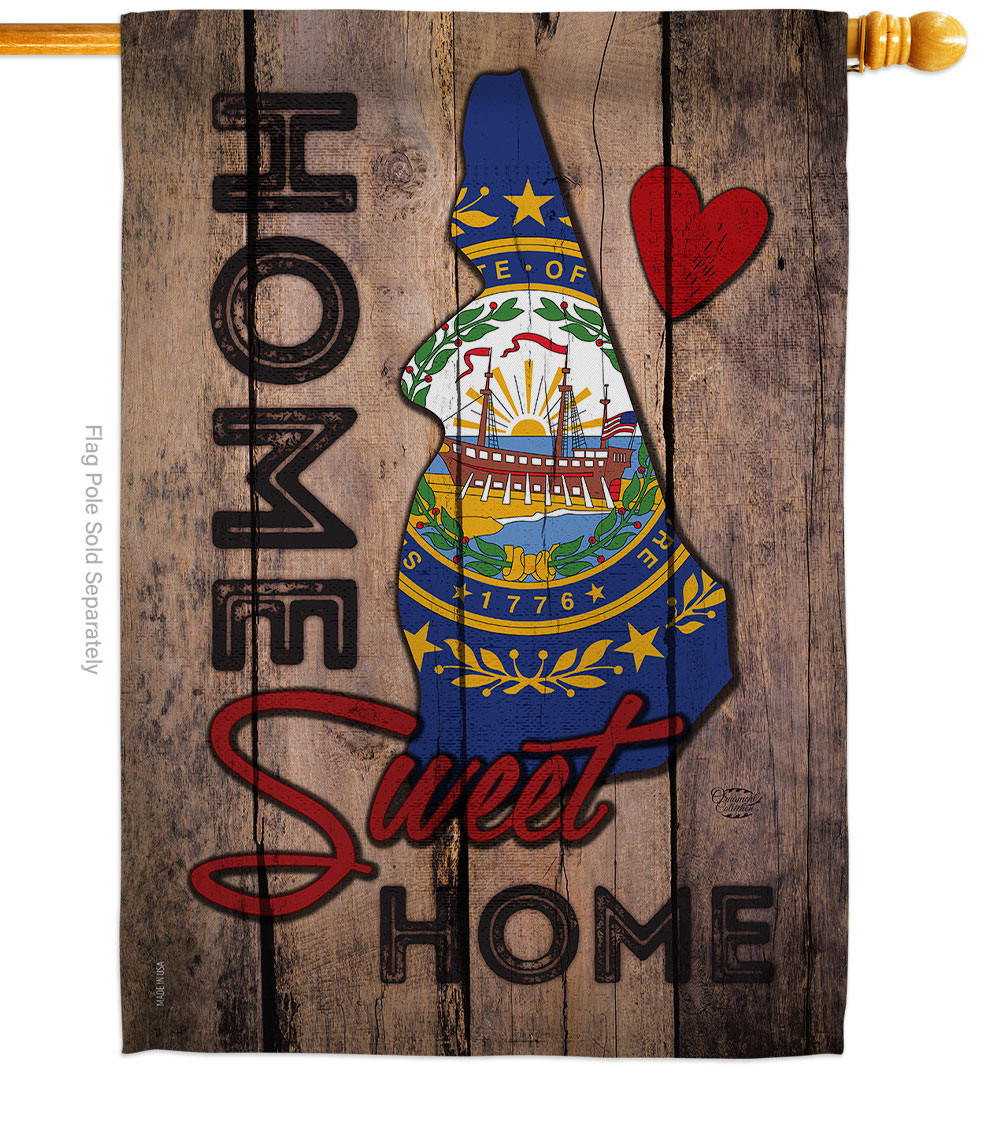 H191152-BO 28 x 40 in. State New Hampshire Home Sweet American State Vertical House Flag with Double-Sided Decorative Banner Garden Yard Gift