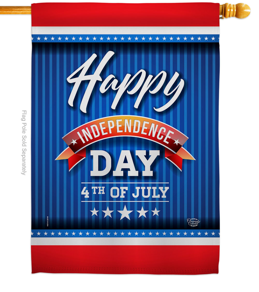 H192215-BO 28 x 40 in. 4th of July Day American Fourth Vertical House Flag with Double-Sided Decorative Banner Garden Yard Gift