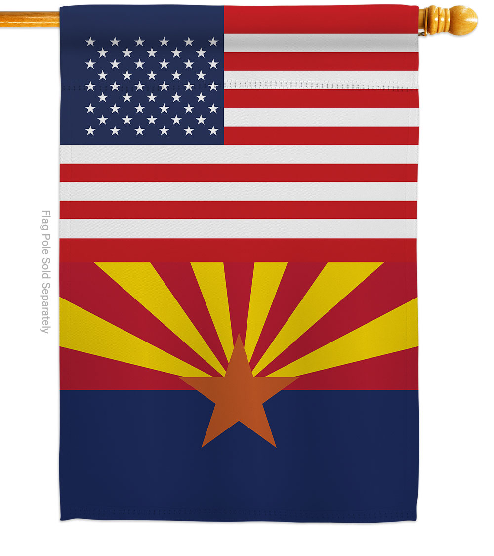 28 x 40 in. USA Arizona American State Vertical House Flag with Double-Sided Decorative Banner Garden Yard Gift